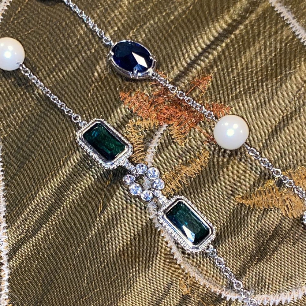 Gorgeously Cut Stones: 30” Long Necklace - Picture 2 of 5